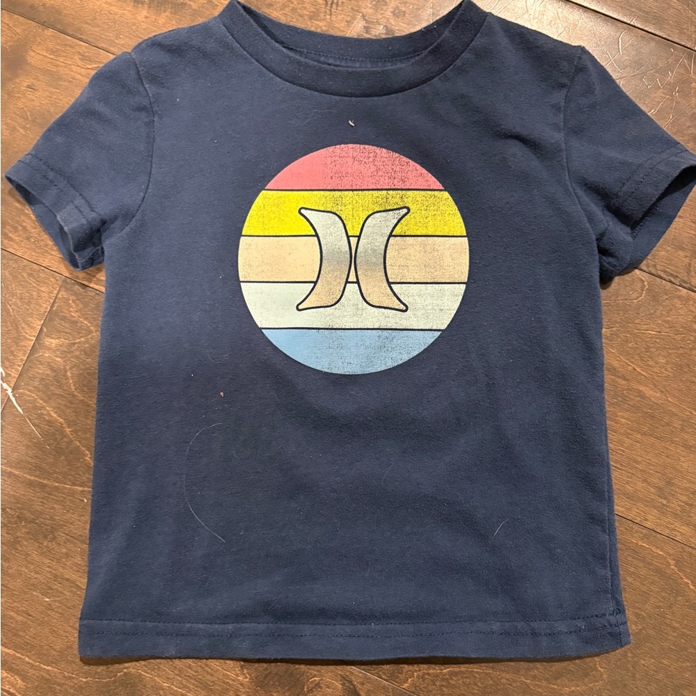 Hurley Kids Navy Tee with Colorful Logo